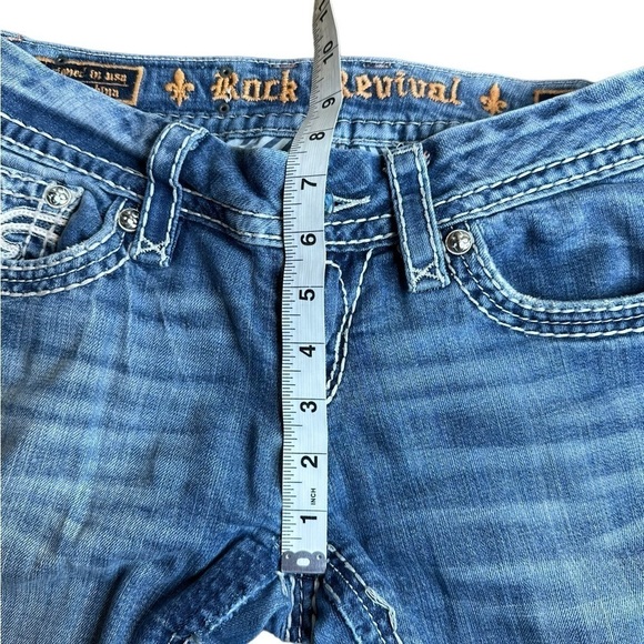 Rock Revival Jen Boot Cut Low Rise Blue Jeans Flap Pockets Women’s - Picture 5 of 10